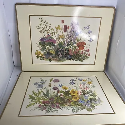 2 Pcs Vintage Pimpernel Floral Acrylic￼ Traditional Cork Back Placemat England • $19.99