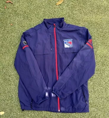 Adidas Blue New York Rangers Rink Full-Zip Jacket Mens Size L • $62