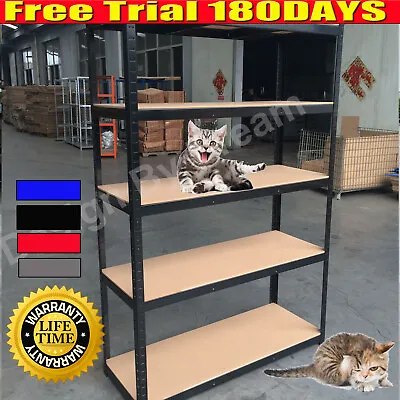 Extra Thick 5 Tier Metal Shelving Units Storage Racking Shelves Garage Warehouse • £40.63