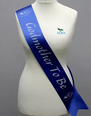 Baby Shower Sash Mummy To Be Nanny Auntie Mum Big Sister Royal Blue / Blue Text • £3.49