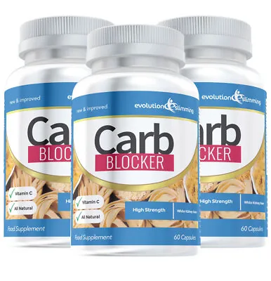 Carb Blocker With Vitamin C 180 Capsules White Kidney Bean Evolution Slimming • £24.99