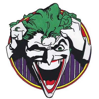 DC Comics Joker Laughing X-Large Logo Embroidered Iron On Super Villain Patch • $20.85