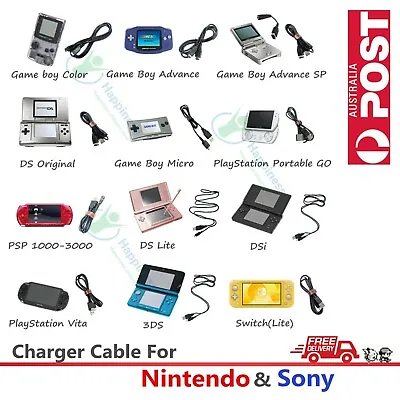 Charger Charging Date Cable For Nintendo & Sony Console 3DS Switch PSP PSV GBASP • $3.37