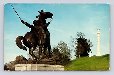 Old Postcard GENERAL TILGHMAN STATUE Vicksburg Military Park MS Memphis TN 1963 • $4.99