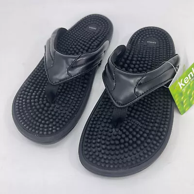 NWOB - Kenkoh Black Massage Flip Flop Sandals Sz 28cmLadies Sz 11 Mens Sz 10 • $37.99