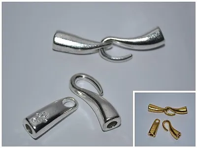 1 Set Hook And Eye Clasps SILVER Or GOLDEN Great For Leather Nylon Cords • £1.49