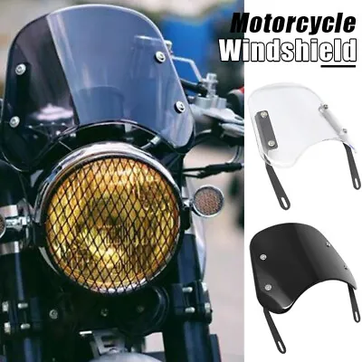 Universal Motorcycle Windshield Windscreen Screen Deflector For 5-7'' Headlight • $17.45