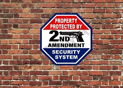 Property Protected 2nd Amendment Sign Metal Aluminum 12 X12  Octagon Security • $16.25