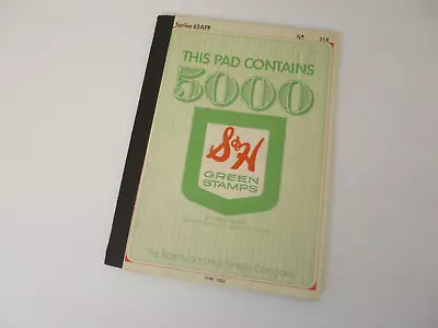 **RARE** Vintage S & H Green Stamps Retail Store Book Of 5000 Stamps Full Unused • $15