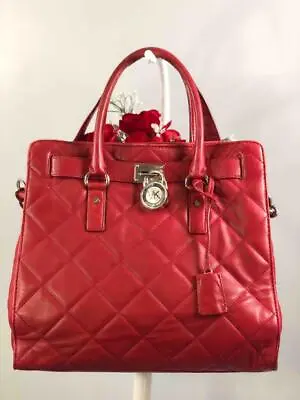 MICHAEL KORS  Hamilton  Red Quilted Leather Large Shoulder Bag • $98.99