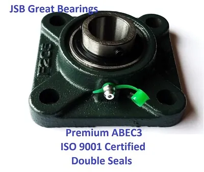 UCF208-24 Premium Square Flange Bearings Double Seals ABEC3 1-1/2 Bore UCF208 24 • $19.50