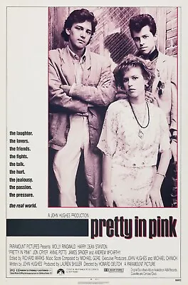 PRETTY IN PINK RETRO 80s MOVIE POSTER Classic Greatest Cinema Wall Art Print A4 • £3.75
