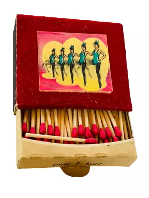 Match Holder Box Matchbook Vtg Advertising Box Vegas Dancer 3D Go Showgirl Stage • $23.96