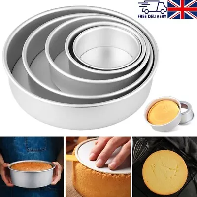 4/6/8 Inch Round Cake Pan Tin Baking Mold Mould Removable DIY Bottom Loose Base • £5.39