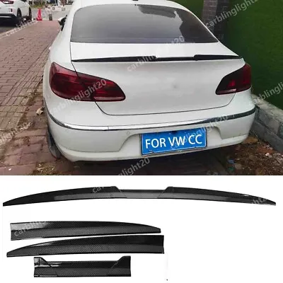 For VW CC/Passat CC Rear Roof Trunk Spoiler Lip Tail Wing Ducktail Carbon Fiber • $38.98