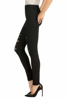 J Brand Maria High Rise Skinny Destroyed Jeans Black Heart Sz.24 NWT Photo Ready • $79.99