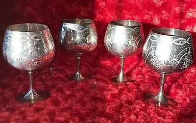 Vintage EPNS Silver Goblets Set Of 4 Measuring 5” Discoloration On Stems See Pic • $29.99