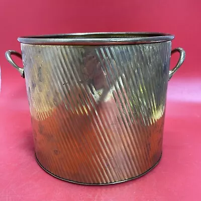 Vintage Brass Bucket/Basket With Flower Handles 10”India • $58