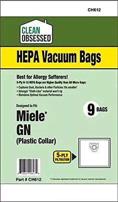 Clean Obsessed H-10 HEPA Bags Type Miele G/N - 9 Cloth HEPA Bags Per Package • $19.95