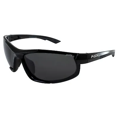 Maxx Blitz Sport Golf Riding Sunglasses Black Frame And Polarized Smoke Lens • $22.49