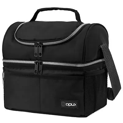 Insulated Lunch Bag For Men Double Deck Soft Cooler Tote Leakproof Lunch Box • $18.99