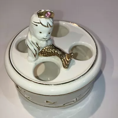 Vintage Princess Mermaid C-6645 Lipstick Holder Pink Rhinestone Napcoware Japan • $11.99