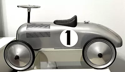 Schylling Speedster - Silver Race Car Ride On Scooter Pressed Steel • $95