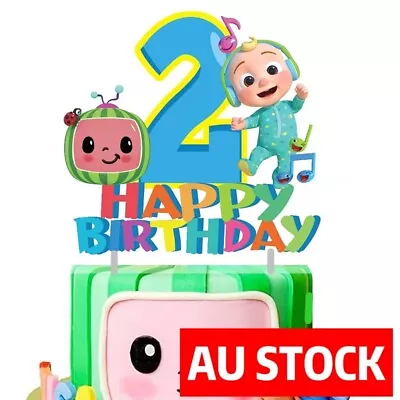 COCOMELON 2ND BIRTHDAY Happy Birthday Cake Topper Party Decoration AU STOCK • $10.85