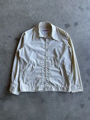 Vintage 70s McGregor Drizzlers Cream Harrington Zip Jacket Size Medium  • $39.49