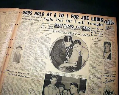 MAX SCHMELING Vs. Joe Louis Heavyweight BOXING Upset (day Of) 1936 Old Newspaper • $52