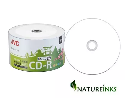 100 JVC Kenwood Inkjet White Printable Blank CD-R 52x CD Discs 700MB 80 Mins • £17.99