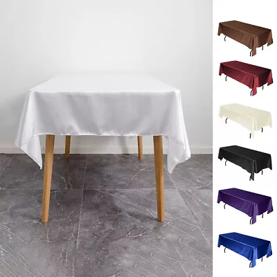 Rectangle Satin Tablecloth Wedding Event Party Tableware Covers Table Cloth Gift • $18.89