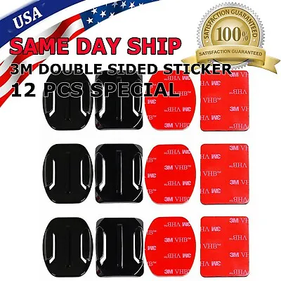 6Pcs Helmet Accessories Flat Curved Adhesive Mount For Gopro Hero 3 3+ 4 5 6 7 • $4.99