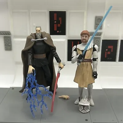 Star Wars Clone Wars Count Dooku General Kenobi Lot Animated Figure Hasbro • £14.99