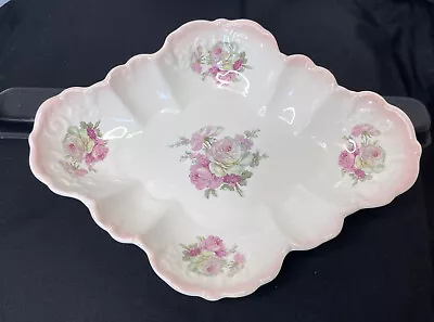 James Kent 1950's Pottery Rose Pattern Trinket Dish 20cm X 27cm. • £12.50