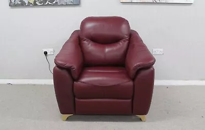 G Plan Jackson Capri Claret Leather Power Reclining Armchair RRP £2673 • £950