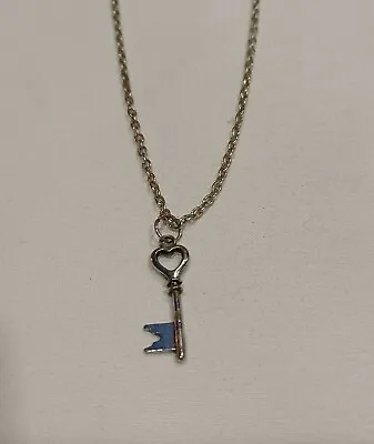Silver Tone Heart Top Vintage Key Pendant Necklace  • $7.99