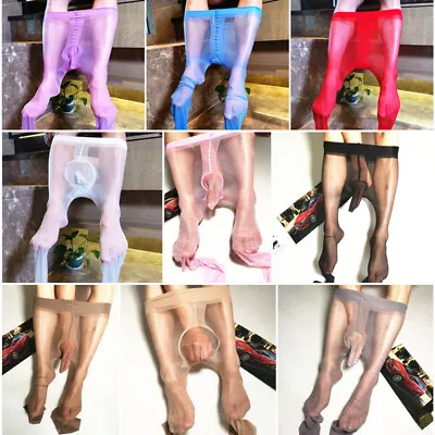 Sexy Men's Ultra-thin Sheer Elastic Pantyhose See Through Nylon Stockings Tights • $9.49