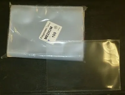 Plastic Storage Sleeves Pack Of 100 Medium Size Approx 17x12 For Notes Or Pc's • £7.95