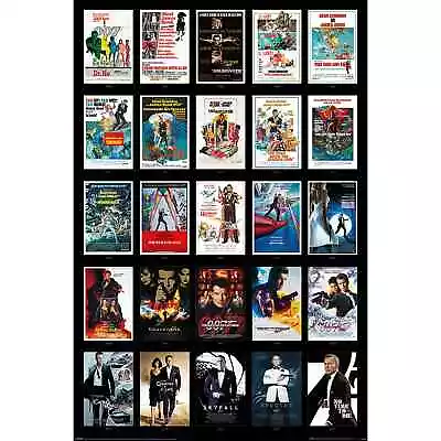 (373) NEW JAMES BOND 007 OFFICIAL ALL 25 FILMS MAXI WALL POSTER 61cm X 91.5cm • £7.25