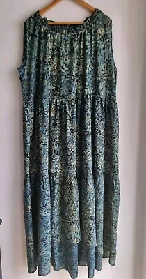 Naudic Ladies Boho Peasant Gypsy High Low Hem Maxi Dress Size XL 14 16 • $49.95