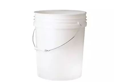 White Plastic 5 Gallon Food Safe Bucket For Water Paint And Food  • $9.49