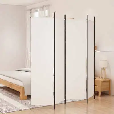 VidaXL 4-Panel Room Divider Privacy Screen White 200x200cm Fabric • $52.45