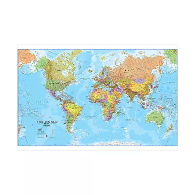 MAP OF THE WORLD POLITICAL MAP POSTER PRINT OFFICE WALL DECOR SIZE 59*39in • $11.57