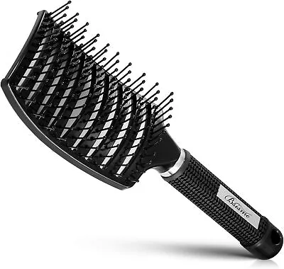 Curved Vent Brush And Hair Detangler Professional Styling Hair Brush For Men Wo • £0.99