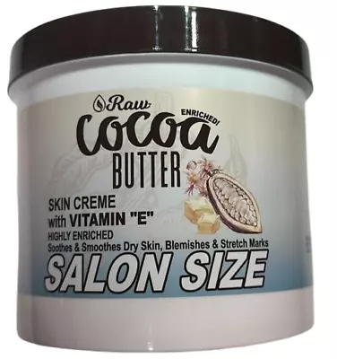 Raw Cocoa Butter Skin Creme With Vitamin E Jar Salon Size 28oz/696g • £14.99