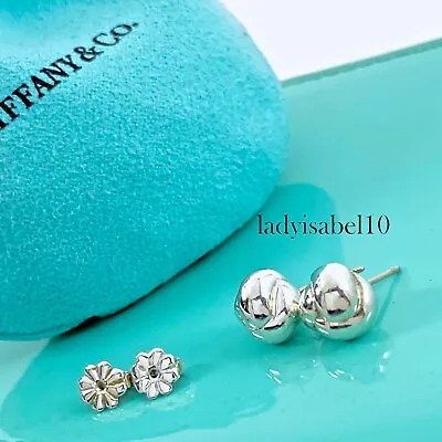 $289 • Buy Tiffany & Co Love Knot Stud Twist Ball Earrings Sterling Silver Gift W Pouch 21V