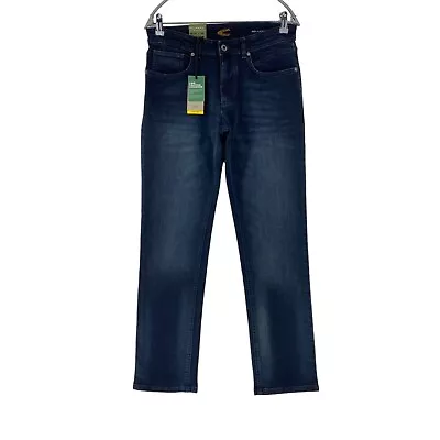 Camel Active WOODSTOCK Dark Blue Stretch Relaxed Straight Fit Jeans W31 L32 • £24.99