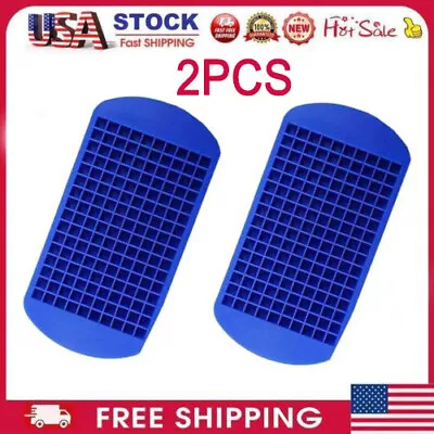 2xIce Cube Maker Molds 160 Grids Mini Small Trays Silicone Bar Whiskey Cocktails • $8.99