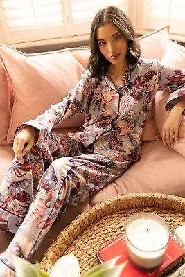 Fable And Eve Pyjama Set Cotton Modal Women Wimbledon Sea Horse Size 10 • £20